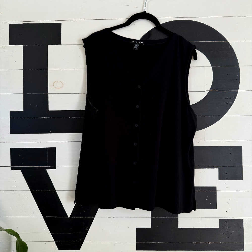 Eileen Fisher System Button Up Shell Size Xl - image 1